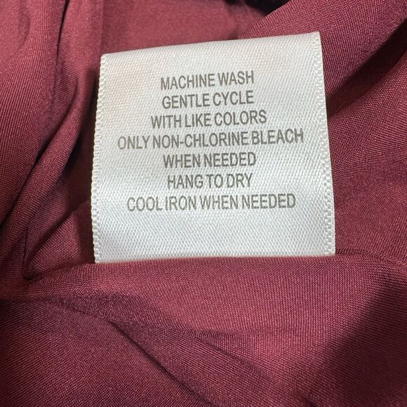 MODCLOTH Burgundy Fit Flare Dress Apogee of Elegance Swiss Dot Chiffon Women 20 - Picture 11 of 11